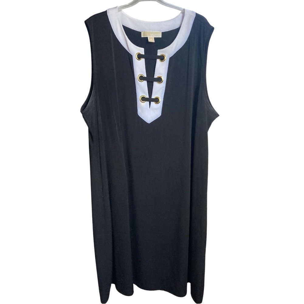 Michael Kors stretch fabric dress with front grommets Size 2X